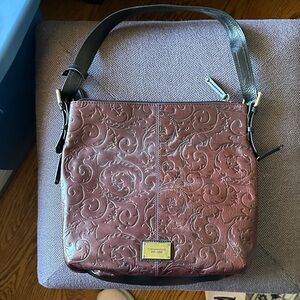 NWOT Tignanello Embossed Leather Shoulder Bag in Rich Brown